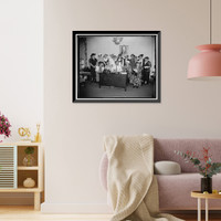 Historic Framed Print, Republican women leaders discuss 1938 election plans with G.O.P. Chairman. Washington, D.C., Aug. 11.,  17-7/8" x 21-7/8"