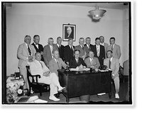 Historic Framed Print, Republicans start ball rolling for 1938. Washington, D.C. Aug. 24.,  17-7/8" x 21-7/8"