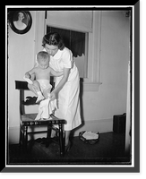 Historic Framed Print, Dressing baby,  17-7/8" x 21-7/8"