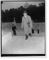 Historic Framed Print, Arrives at court to protest Black's right to sit on nation's highest tribunal Washington, D.C., Oct. 4. Albert Levitt, Department of Justice Attorney, arriving at the U.S.,  17-7/8" x 21-7/8"