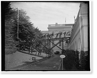 White House shrubbery transplanted. Washington, D.C., Oct. 20. Workmen are busy these days transplanting shrubbery from one section to another of the White House grounds, Vintage Poster