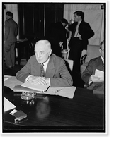 Historic Framed Print, Witness before monopoly committee. Washington, D.C., Nov. 2. Among the steel leaders appearing before the National Monopoly Committee today was Robert R. McMath, a Vice President of the Bethlehem Steel Co.,  17-7/8" x 21-7/8"
