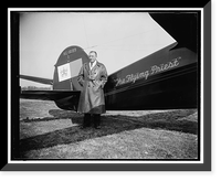 Historic Framed Print, Rev. Paul Schulte [with airplane] - 2,  17-7/8" x 21-7/8"