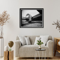 Historic Framed Print, Rev. Paul Schulte [with airplane] - 2,  17-7/8" x 21-7/8"