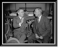 Historic Framed Print, Conference on Inter-American relations in the field of education. John W. Studebaker, Commissioner of Education, and James F. Zimmerman, President of the University of New Mexico,  17-7/8" x 21-7/8"