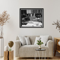 Historic Framed Print, Steel export representatives tell Monopoly group of Europe-America Steel Cartel. Washington, D.C., Nov. 15. S.M. Bash of New York, Vice President of the Bethlehem Steel Export Corp.,  17-7/8" x 21-7/8"