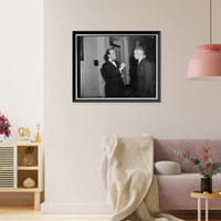 Historic Framed Print, Finnish Minister highly excited after conference with Hull. Washington, D.C., Nov. 30. Leaving a conference with Secretary of State Hull today, Hjalmar Procope, Finnish Minister to the U.S.,,  17-7/8" x 21-7/8"