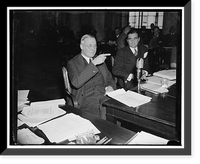 Historic Framed Print, Senior Morgan Partner appears before National Monopoly Committee. Washington, D.C., Dec. 15. George Whitney, Senior Partner of J. Pierpont Morgan & Co.,,  17-7/8" x 21-7/8"