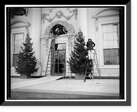 White House takes on Christmas dress. Washington, D.C., Dec. 19. Workmen were busily engaged today putting the Christmas decorations on the front of the White House, Vintage Wall Art