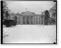 Historic Framed Print, [White House in snow],  17-7/8" x 21-7/8"
