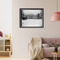 Historic Framed Print, [White House in snow],  17-7/8" x 21-7/8"