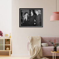 Historic Framed Print, Mrs. Grover B. Hill, Mr. Hill, Mr. Henry Wallace,  17-7/8" x 21-7/8"