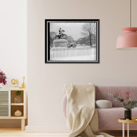 Historic Framed Print, [White House in snow] - 2,  17-7/8" x 21-7/8"