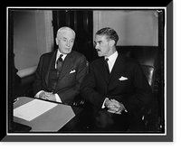 Historic Framed Print, New Australian Minister visits Hull. Washington, D.C., March 1. The new Australian minister to the United States, Richard Casey, visited Secretary Cordell Hull today, as one of his first official acts.,  17-7/8" x 21-7/8"