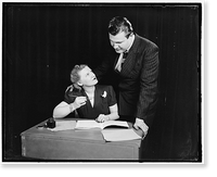 Historic Framed Print, Couple working out budget,  17-7/8" x 21-7/8"