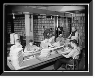 Historic Framed Print, Patent Office files. Washington, D.C., Feb. 29. Employees in the patent office file room. Approximately 2,180,00 patents are kept on file for public use, 2-29-40,  17-7/8" x 21-7/8"