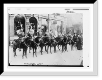 Historic Framed Print, Boy Army- Boy Scouts, London. Seven boys, in uniform, all mounted on horseback.,  17-7/8" x 21-7/8"