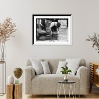 Historic Framed Print, Manicuring elephants, Central Park - 2,  17-7/8" x 21-7/8"