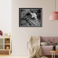 Historic Framed Print, David E. Graves repair-woodworking shop. Capitol [ship?],  17-7/8" x 21-7/8"