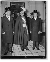Newly appointed French Ambassador, Count Rene de Saint-Quentin. Left to right: Jules Henry, Counselor of the French Embassy, the ambassador, & George T. Summerlin, chief of the Div. of Protocol, St