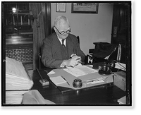Vice Pres. John Garner returning to Wash. to preside over the Senate during the special session, Historic Reproduction