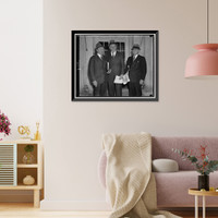 Leaving conference with Pres. Roosevelt. Left to right: Asst. Secy. of Treasury John W. Hanes, Secy. Morgenthau, & acting Budget Dir. Daniel Bell, Vintage Wall Art