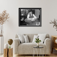 Historic Framed Print, Congressman's day. 11:00 A.M. Rep. Thomas studies the bills now before Congress or works on bills he is proposing to introduce,  17-7/8" x 21-7/8"