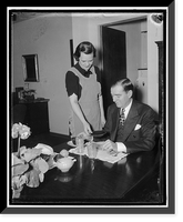 Historic Framed Print, Congressman's day. 8:00 A.M. Then a hot breakfast cooked and served by Mrs. Thomas,  17-7/8" x 21-7/8"