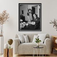 Historic Framed Print, Congressman's day. 8:00 A.M. Then a hot breakfast cooked and served by Mrs. Thomas,  17-7/8" x 21-7/8"