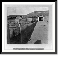 Historic Framed Print, Stanislaus Flour Mill from the bridge over the river at Knight's Ferry, Stanislaus County,  17-7/8" x 21-7/8"