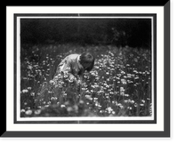 Historic Framed Print, Quentin Roosevelt in a field looking for June bugs, Sagamore Hill,  17-7/8" x 21-7/8"