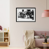 Historic Framed Print, Woodrow Wilson with roosters at the White House,  17-7/8" x 21-7/8"