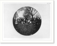 Historic Framed Print, People picnicing on White House grounds, Wash. DC,  17-7/8" x 21-7/8"