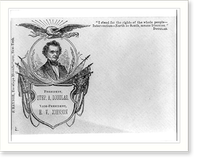 Bust of Stephen Douglas over Northern Democratic Party's presidential campaign shield, Antique Wall Art