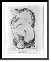 Anti-Confederacy cartoon showing Dixie" being entwined by the snake of secession" Classic, Historic Reproduction