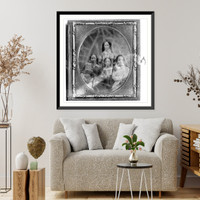 Historic Framed Print, La Follette family, 1857 or 1858,  17-7/8" x 21-7/8"