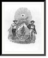 Historic Framed Print, Seal of Maine,  17-7/8" x 21-7/8"
