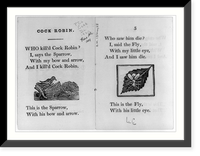 Illustrated pages from various early editions of the story of the death and funeral of Cock Robin" reproduced in the LCQJ, April 1973" - 6, Historic Reproduction
