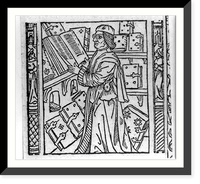 Historic Framed Print, Scholar reading, in library,  17-7/8" x 21-7/8"