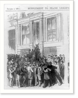 The Panic - Run on the Fourth National Bank, No. 20 Nassau Street New York City, 1873, Antique Wall Art