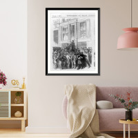 The Panic - Run on the Fourth National Bank, No. 20 Nassau Street New York City, 1873, Antique Wall Art