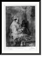 Historic Framed Print, [Old woman cleaning carrots],  17-7/8" x 21-7/8"