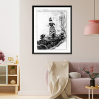 Historic Framed Print, Les Cafes-Concerts" - Paris: Madame [Arthur] Duparc chantant",  17-7/8" x 21-7/8"
