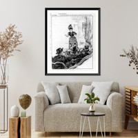 Historic Framed Print, Les Cafes-Concerts" - Paris: Madame [Arthur] Duparc chantant",  17-7/8" x 21-7/8"