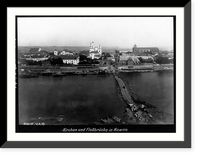 Historic Framed Print, Kirchen und Flossbr&uuml;cke in Kowno,  17-7/8" x 21-7/8"