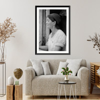 Luneda Commeaux, Cajun singer, half-length portrait, facing left, New Iberia, Louisiana Classic, Vintage Poster