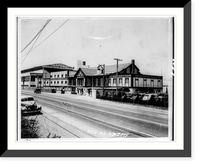 Historic Framed Print, Tanforan (Calif.) Assembly Center - the club house and grandstand of the former racing days are converted to administrative and assembly uses,  17-7/8" x 21-7/8"