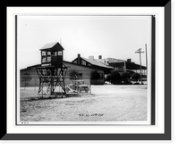 Historic Framed Print, Tanforan (Calif.) Assembly Center - at the boundaries of the Center a guard tower is erected for external security and to provide a watching post to detect fires or other dangers,  17-7/8" x 21-7/8"