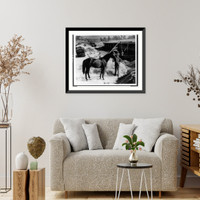 Historic Framed Print, Santa Anita (Calif.) Assembly Center. as construction materials arrived and the once famous race track was made ready for evacuees horsemen moved animals,  17-7/8" x 21-7/8"