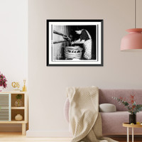 Historic Framed Print, Turlock (Calif.) Assembly Center - woman rinses washed garment,  17-7/8" x 21-7/8"
